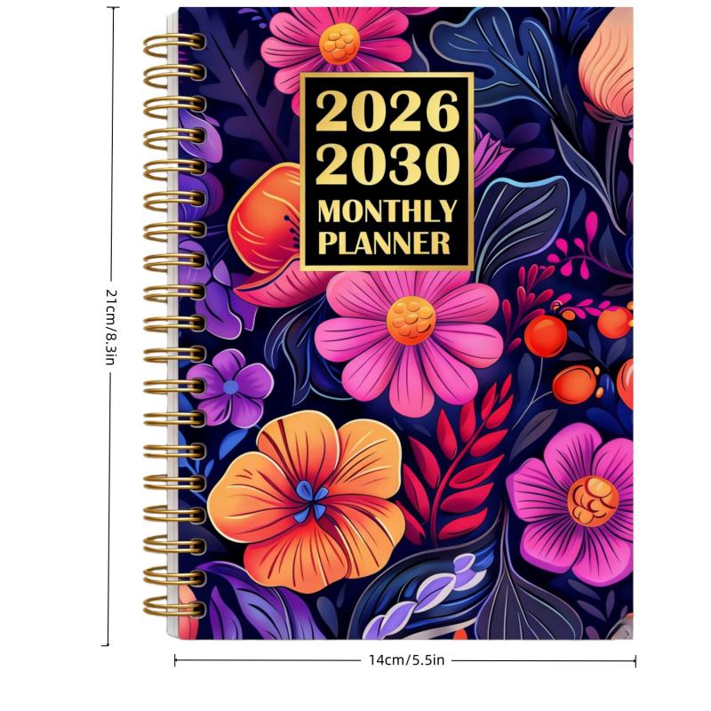 2026-2030 Monthly Planner/Calendar - January 2026 to December 2030, 5-Year Monthly Planner, Large Purple Flower Theme Cover Design Notebook, Yearly Calendar Planning, Monthly Tabs, 60-Month Calendar, 5.5 x 8.3 inches, 71 Sheets/142 Pages Thick Paper, Elas 2026-2030 Monthly Planner/Calendar - January 2026 to December 2030, 5-Year Monthly Planner, Large Purple Flower Theme Cover Design Notebook, Yearly Calendar Planning, Monthly Tabs, 60-Month Calendar, 5.5 x 8.3 inches, 71 Sheets/142 Pages Thick Paper, Elas