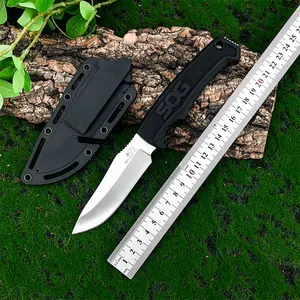 New Fk1001 Jungle Fixed Blade Knife with Sheath, Multi-Purpose Tool, Outdoor Multifunctional Tools, High Hardness 7cr13mov Blade, Nylon Fiber Handle, Portable Rescue Outdoorknife, Survival Tools, Survival Gear
