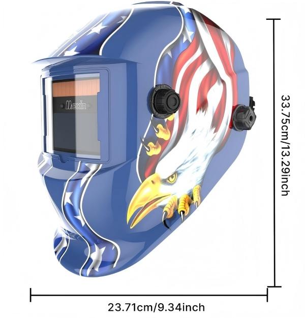 Solar Auto Darkening Welding Helmet Blue Eagle Design Novelty Party Gift Decorative Welder Mask for Festival Celebration & Gifting