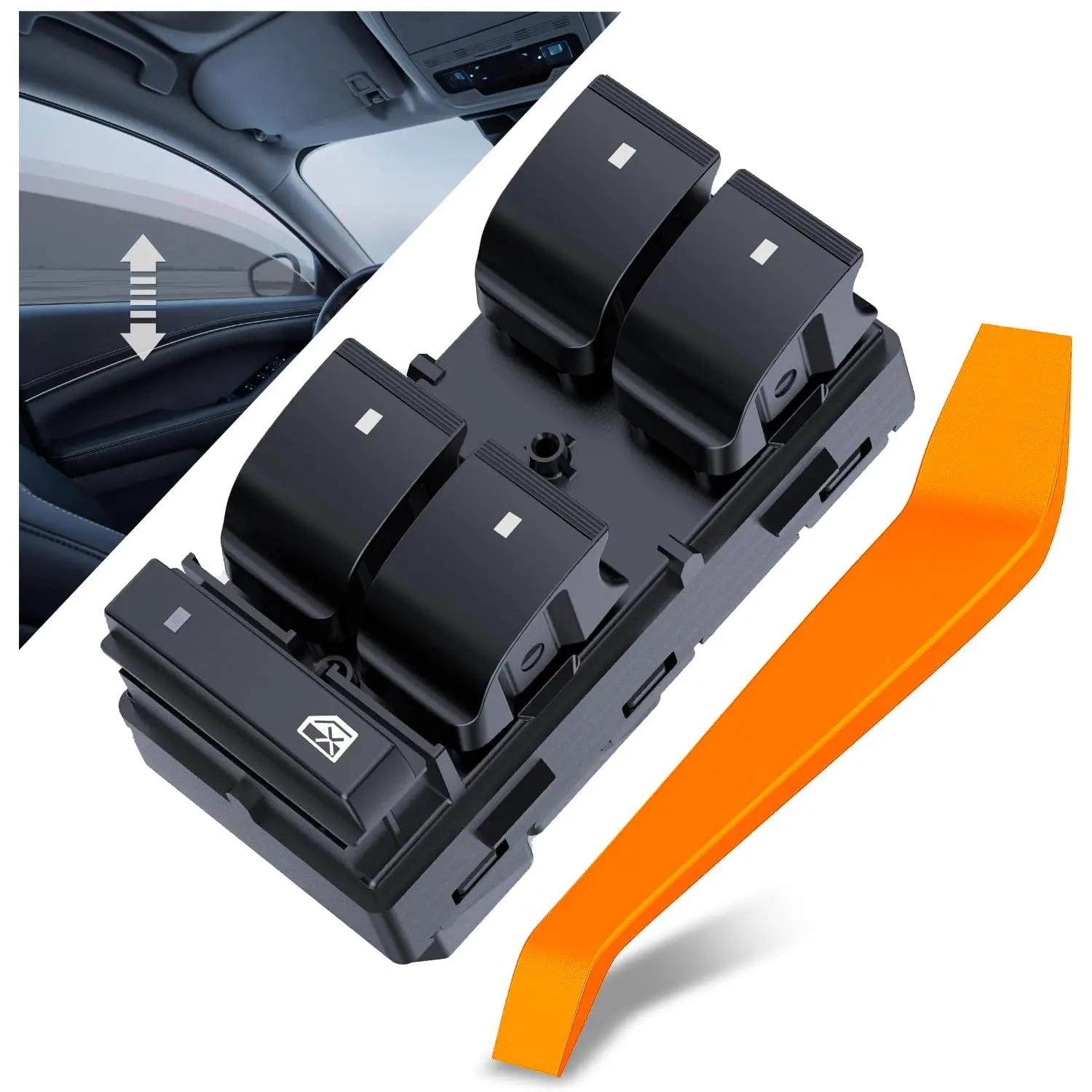 Nilight Front Left Driver Side Power Master Window Switch - 2007-2016 GMC Acadia Replacement Auto Electrical Control Switch Set with Removal Tool, Car Accessories, Auto Parts Accessories, Waterproof, 1 X Power Window Switch