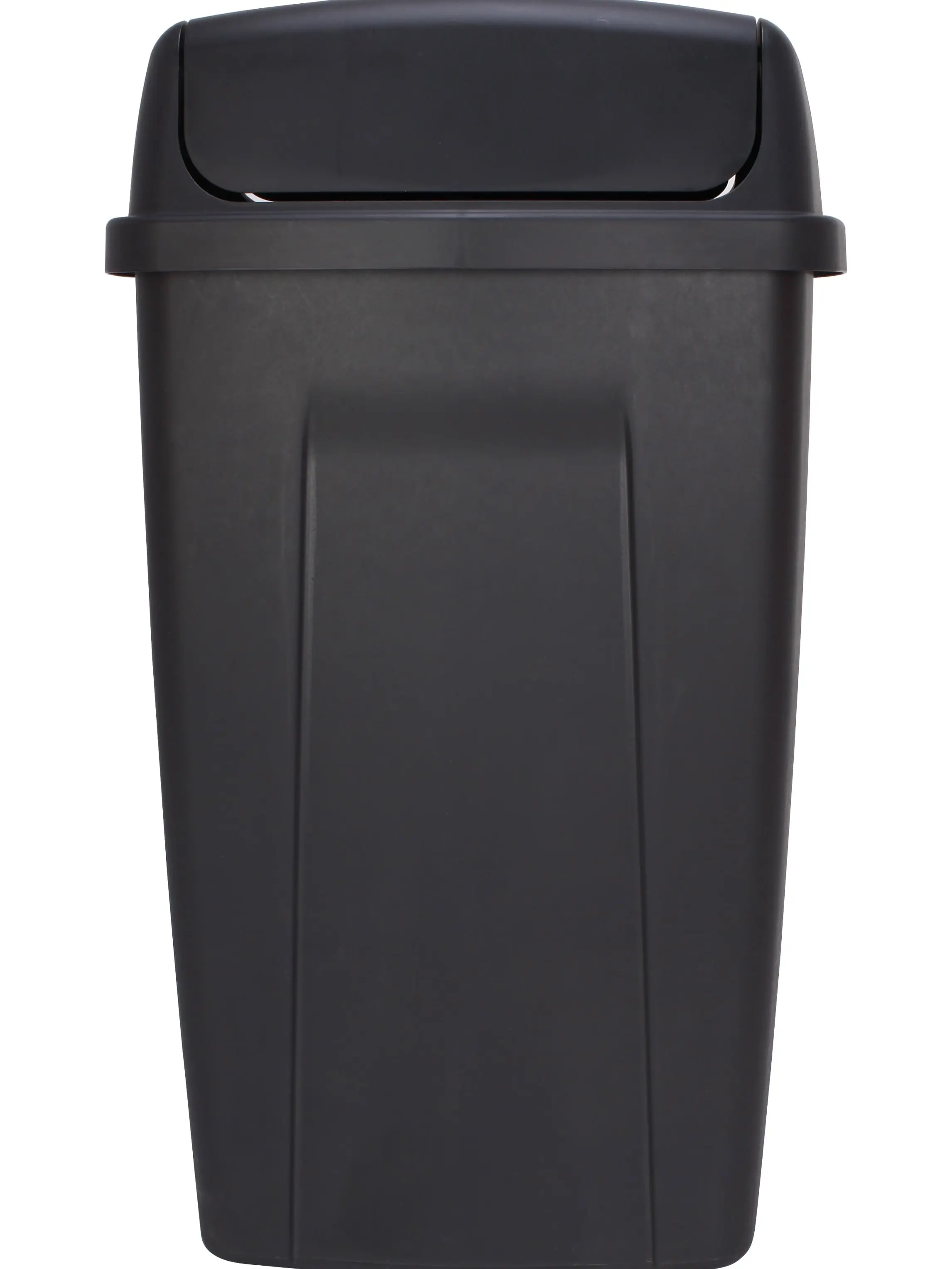 Mainstays 13-Gal Plastic Kitchen Trash Can with Swing Top Lid, Black Indoor Waste & Recycling Bin