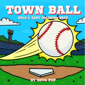 Town Ball Bold & Easy Baseball Themed Coloring Book for Collectibles Enthusiasts, Themed Coloring Books