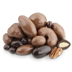 Chocolate Bridge Mix Crunchy and Chewy Nuts and Dried Fruit Mix Covered in Milk and Dark Chocolate 4 oz 8 oz 1 lb 3 lb Cocoa Sugar Snack