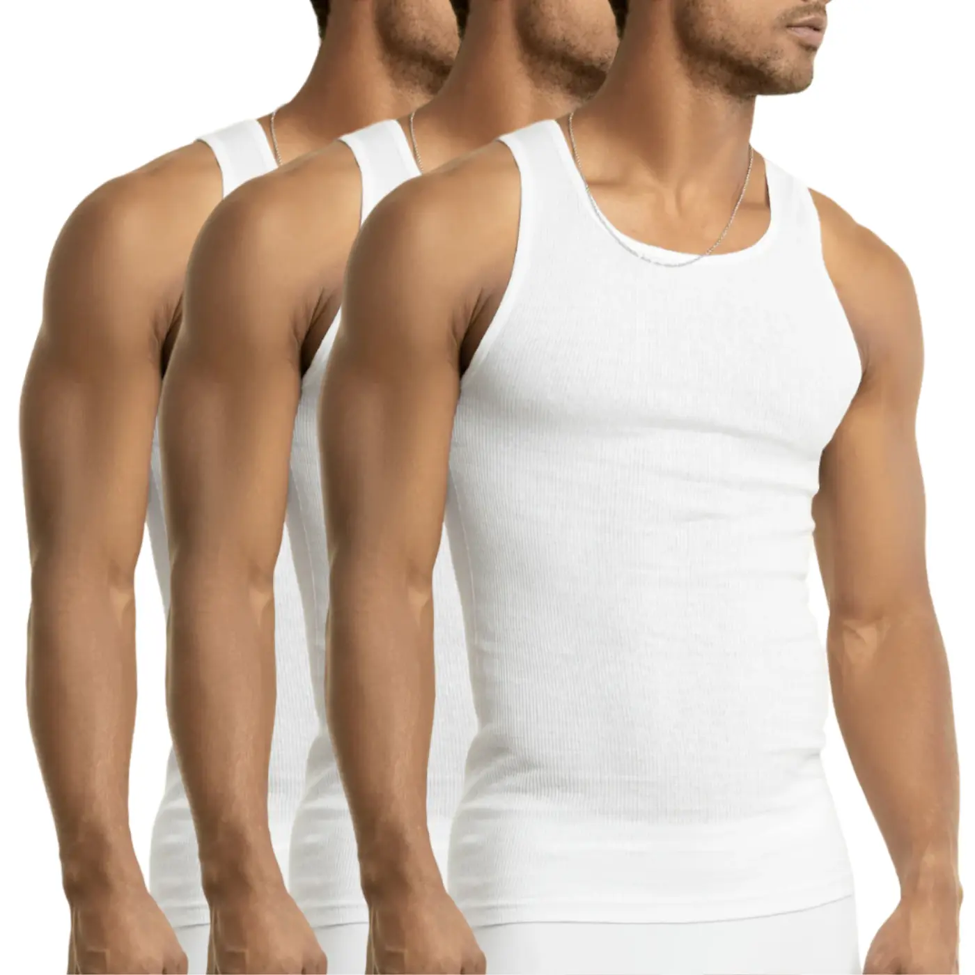 3 Pack Men's A-Shirts 100% Cotton Lightweight Ribbed Underwear Tank Top Solid Casual Menswear S-3XL Regular Big & Tall Workout Breathable Sleeveless Plain Classic