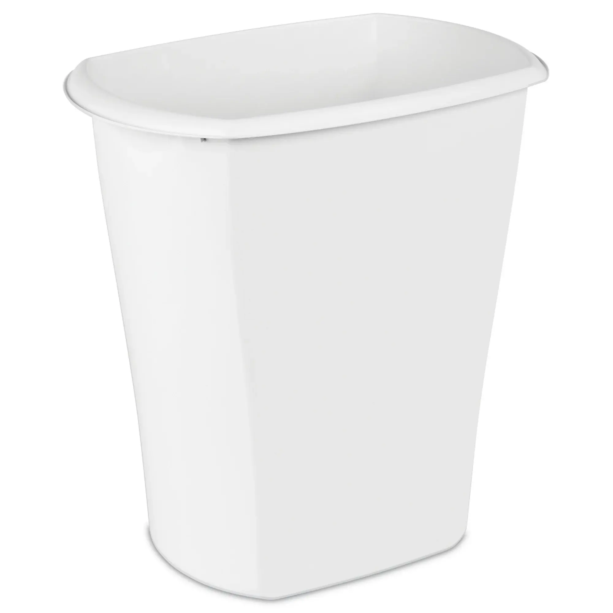 10 Gal. Rectangular Wastebasket, Plastic, Kitchen, White, Versatile Storage Solution