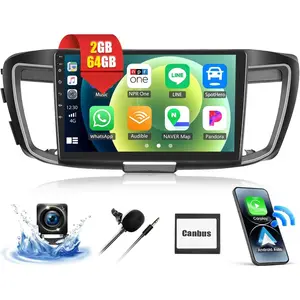 RIMOODY 2G+64G Android 15 OS Car Stereo Head Unit for Honda Accord 9th Gen 2.4L (2013-2015), 10.1'' Touchscreen Car Radio with CarPlay, Android Auto, Bluetooth, GPS Navigation, WiFi, FM HD, AHD Backup Camera + Canbus