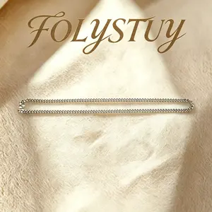 [5.2mm by 20inches Platinum Little Cuba Necklace]【FOLYSTUY(Y148)】Platinum Little Cuba Design Unisex Fashion Jewelry