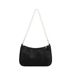 Trendy Korean Inspired Pearl Mini Square  For Women Chic Hand Carry Shoulder Underarm  Elegant Exquisite Daily Purse Lightweight Versatile Fashion  Suitable For Party Gathering And Everyday Commute bag