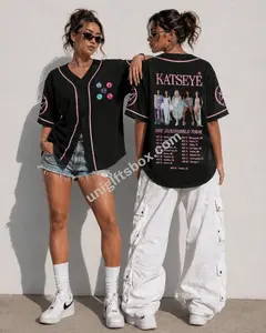 KATSEYE The Wildworld Tour Baseball Jersey | Kpop Concert Jersey Shirt | Fan Inspired Button Up Tee | Oversized Tour Merch Outfit
