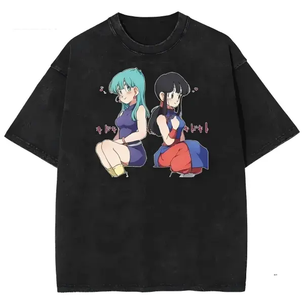 Bulma And Chichi Classic Graphic T-shirt, DBZ Shirt, Vintage Anime Shirt,Unisex Couple T-shirts S 4XL 5XL Kove Clothing  Manga shirt, Unisex Streetwear Tee, Menswear Womenswear Tops,Trending, All Size, Gift for Anime Lovers