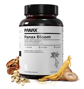 1 Bottle/3 Bottles/6 Bottles Natural Herbal Capsules, Enhance Overall Lung Health & Boost Immunity, Ginseng, 60 Vegetarian Capsules