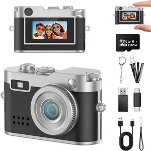 Digital Camera, 18g Ultra-Light Portable Small Camera with 32GB Card, 1080P  Video & 2MP Photo, Small Pocket Camera with Flash & Filters for Travel, Party, Creative  (Black)