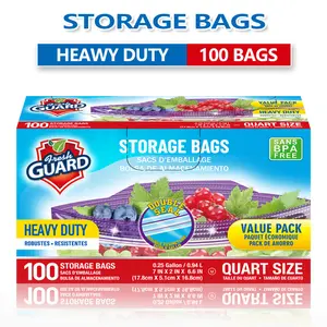 Heavy Duty Reclosable Zipper Seal Slider Plastic Bags, 100/50/30 Count Multifunctional Resealable Packaging, Home Organizer Storage Supplies, Kitchen Preserving Containers for Meat, Fruit