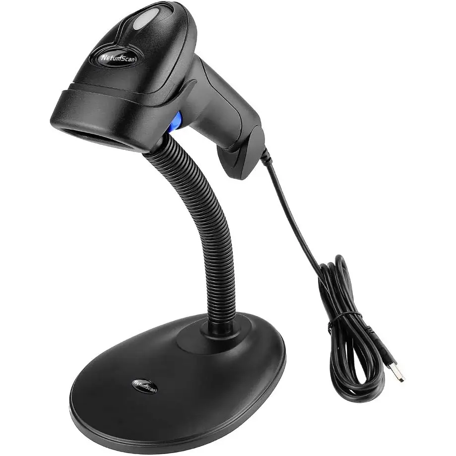 USB QR Barcode Scanner, Wired 1D 2D Bar Code Reader with Stand for Store, Supermarket, Warehouse (Wired)