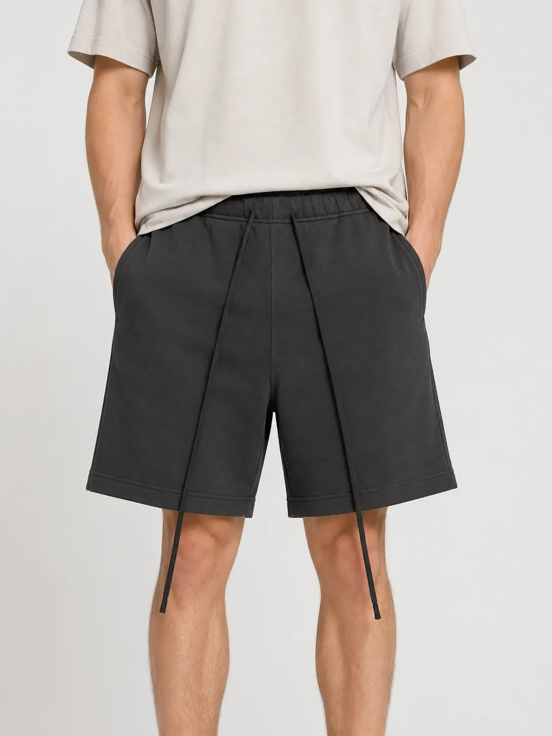 Unisex Sweatshort Cotton Casual Shorts Elastic Waist Drawstring Loose Fit Casual Summer Streetwear for Workout & Daily Wear Menswear