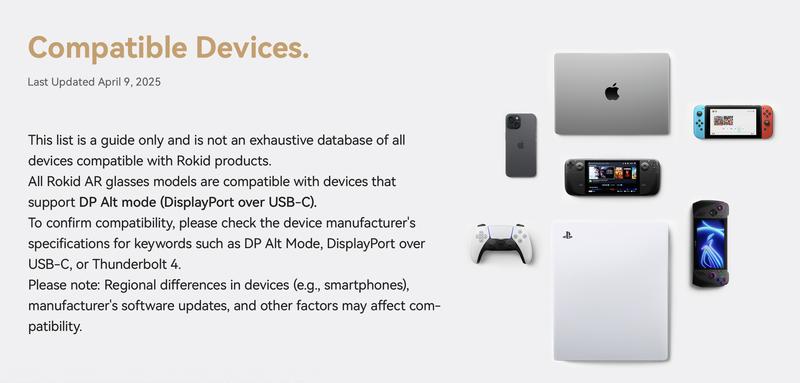 Rokid Max AR Glasses (Only 1 pair of glasses included), Smart Glasses with 360'' Micro-OLED Virtual Theater, 50° FOV, 600nits Brightness, HDCP Support & Cloud Gaming and Compatibility with iOS Mac ipad Android, Consoles and Computers