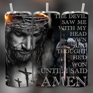 Jesus quote 20 oz Tumbler with Hydro Sport, Double Wall Vacuum Insulated, BPA Free Cover, Straw, Leak Proof & BPA Free - Drinkware, Bottle