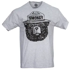 Smokey the Bear Adult Unisex Tonal Gray T-Shirt