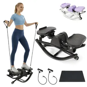VENQAKU Rock Stepper Side to Side Lateral Stepper for Home Workout – Glute Trainer with Resistance Bands, Low Impact Rocking Stepper Machine with Digital Monitor, Quiet Fitness Stepper 250LBS Capacity
