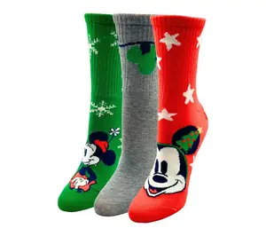 Holiday Character Set of 3 Ribbed Crew Socks