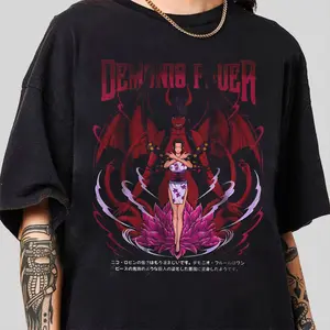 Vintage 90's Nico Robin T-Shirt Sweatshirt Hoodie, One Piece Shirt, Gift For Anime Lover, Cotton Top Menswear Womenswear.