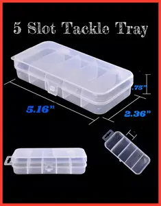 Waterproof 5-Compartment Tackle Tray for Organizing Fishing Supplies