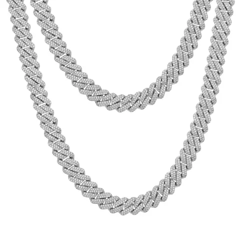 【#N90】UCCIYO Lab-Created Moissanite  S925 Sterling Silver Setting Cuban Moissanite Link Miami Chain Hip Hop Rock Cuban Necklaces【#N90】
