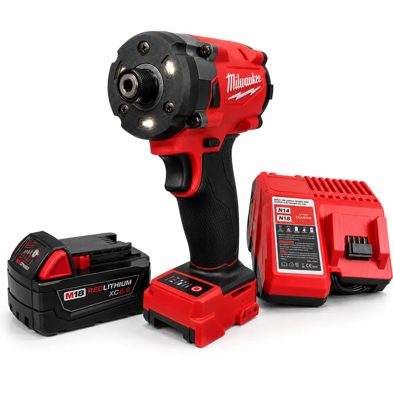 Milwaukee 18V Cordless Impact Compact Screwdriver Brushless Lithium High Torque Electric Tool with 1 Battery & 1 Charger, Portable Power Tool, Power Screwdriver, Rechargeable Cordless, Wireless Power Tools