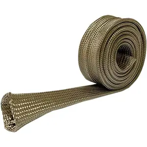 Spark Plug Wire Heat Shield Heat Hose 1" I.D.X10' Basalt fiber Heat Wrap Heat Sleeve Adjustable Fuel Line Heat Shield for Car&Auto Wire Loom Protection (Titanium)