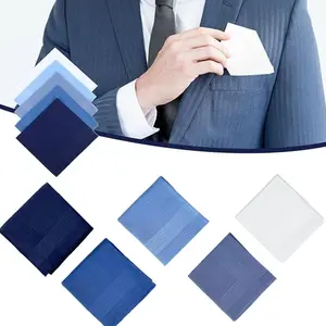 5 Pcs Plain Striped Men's Handkerchief Men's Suit Pocket Handkerchief Beauty & Personal Care