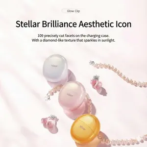 SOAIY Star Diamond Trend Clip-On Bluetooth Earbuds Hi-Fi Sound Quality, Noise Cancellation, Long Battery Life fairy  clip