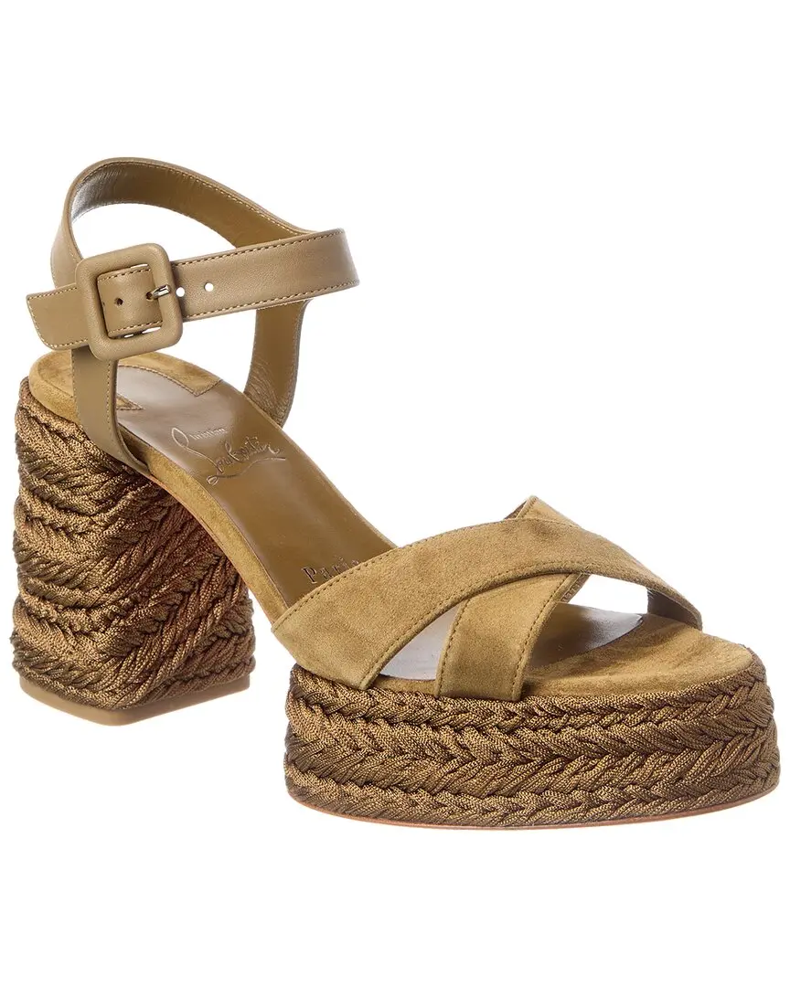 Christian Louboutin Logo Suede Sandal