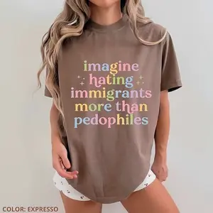 Comfort Colors Imagine Hating Immigrants T-Shirt, Antj !CE Protest Tee, Human Rights TShirt, Compassion Message Tee, Human Rights Inspired Shirt