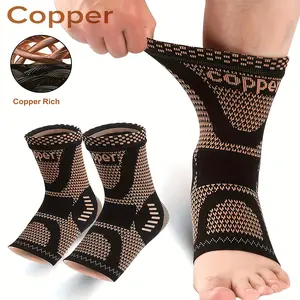 20242-Pack Copper Sports Ankle Brace Socks for Men & Women - Copper Infused Foot Support Ankle Compression Sleeves for Sports, Running, Workout, Breathable Fabric Ankle Wraps2025