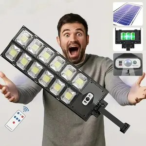 Large 504 LED solar outdoor lights, ultra-bright solar street lights, Solar street lamp, 3 lighting modes, remote control, Ip65 waterproof, solar lights, floodlights, easy to install, suitable for garden | road lighting, Christmas gifts, Solar Spotlights
