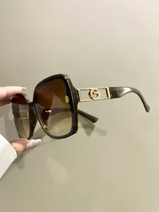 Large Square Frame Glasses, Fashion Trend Decorative Eyeglasses, Diamond Hollowed Frame Legs Eyeglasses for Men and Women