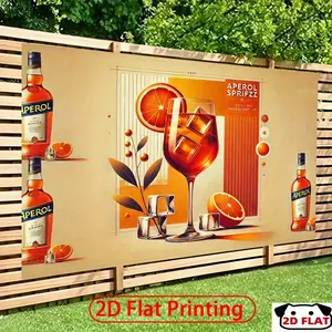 2D Flat Banner 1pc, 2D Backdrop Banner, Aperol Spritz Cocktail Ingredients Preparation Method Wall Covering, Background Cloth Living Room, Bedroom, Office, Outdoor Decor, Ideal Parties Holiday Gifts,  Party Decor