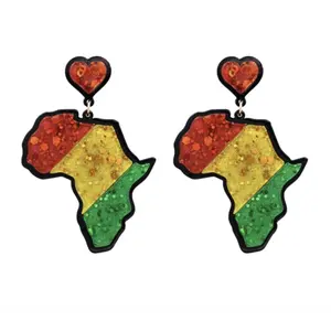 Juneteenth africa map acrylic earring day gift