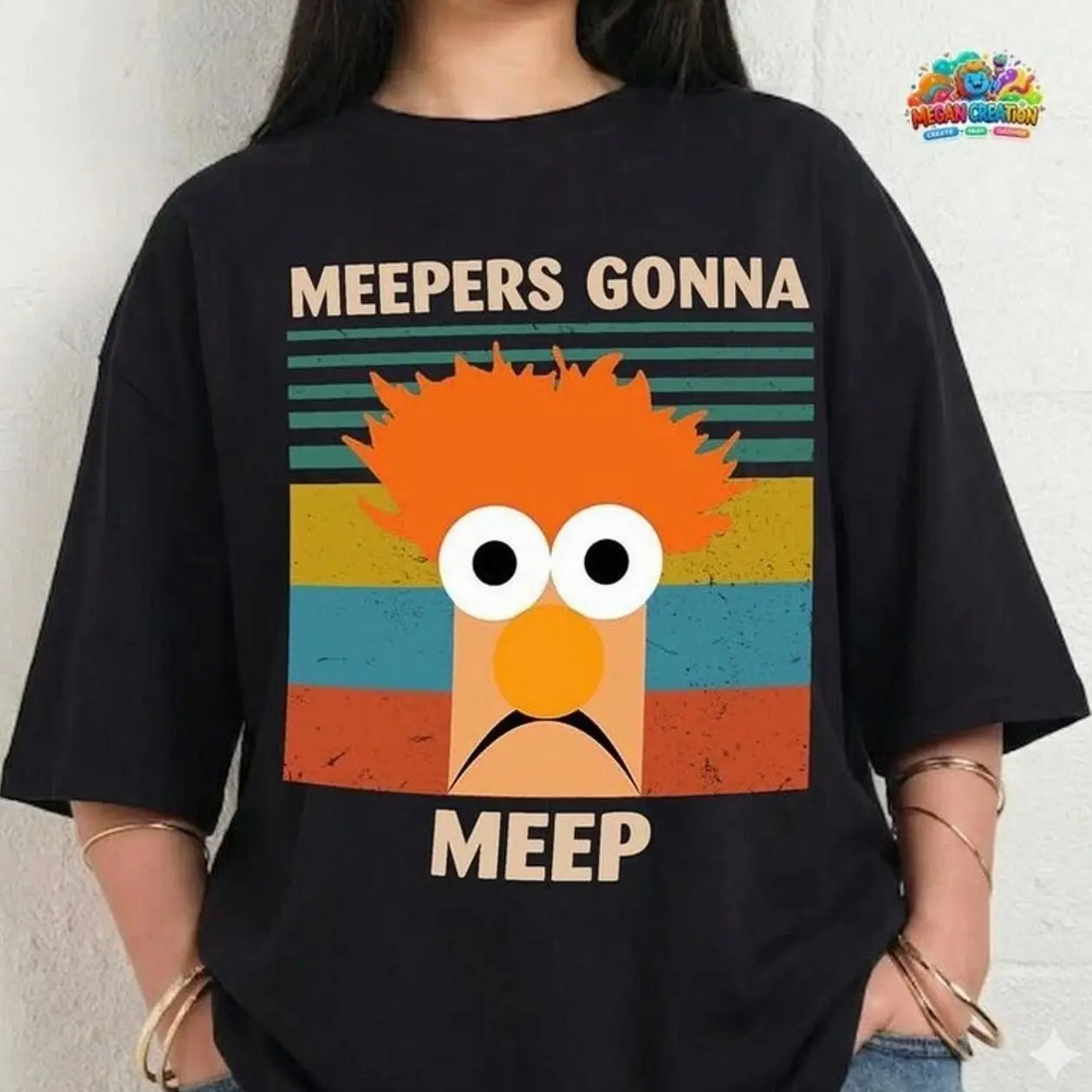Meepers Gonna Meep  Shirt, Beaker Muppet Vintage Sunset Tee CLY