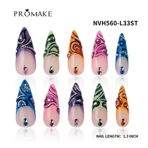 Promake TO BE ANGEL -  Luxury Handmade Press on Nails- Nail Art Nail Care-  With Nails Tools-  S-L Size