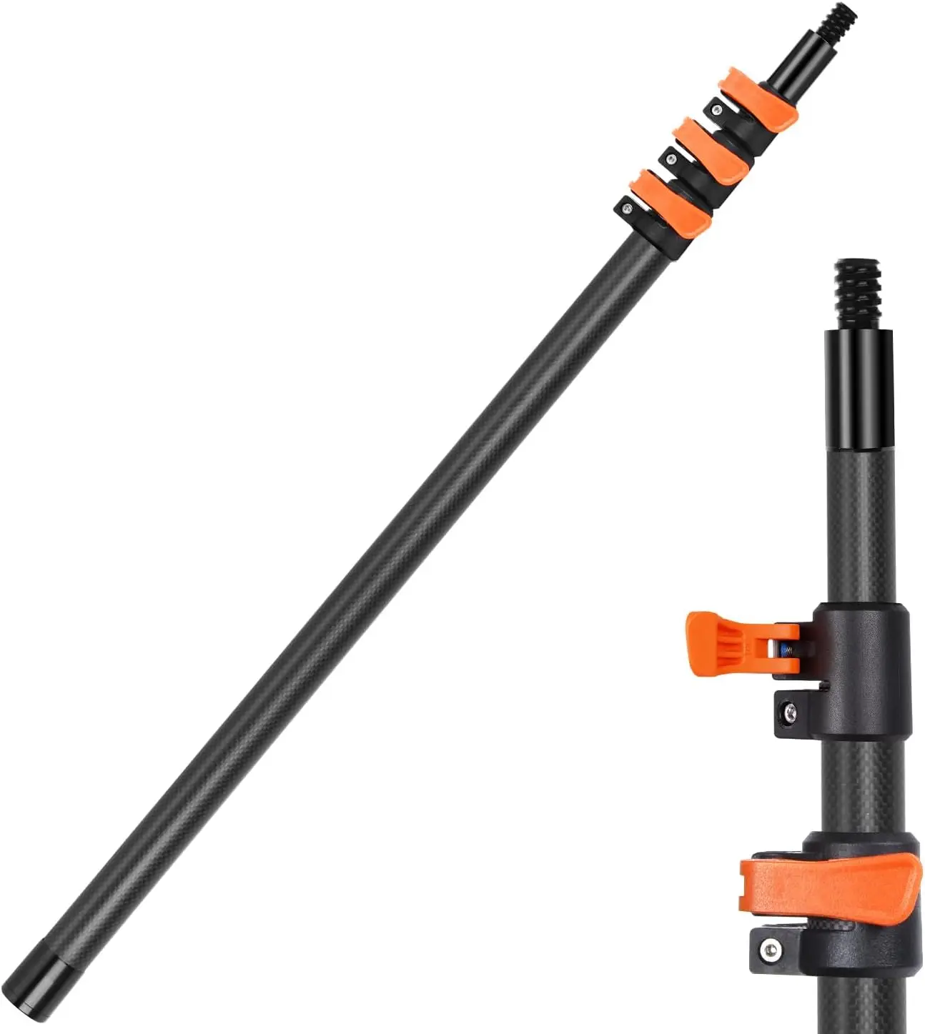 [SummerSales] 12FT Carbon Fiber Telescoping Pole - Lightweight Extendable Pole for Cleaning, Painting, Dusting, High Reach Tasks