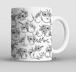 Floral Beauties Pattern Coffee Mug, Sassy Coffee Mug, NSFW Ceramic Mug, Mug for Friends Roommate,  Gift for Husband Friend Dad Mom Wife, Best Gift for Boyfriend Girlfriend