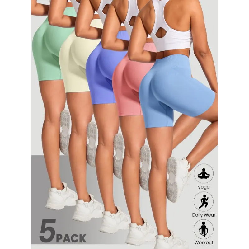 lace underwear 5 Pack High-waisted Yoga Pants - Seamless Breathable, High Stretch, Butt Lifting, Tummy Control, Comfortable And Soft, Sports Yoga Cycling Climbing Daily, Women's Clothing, Leggings, Spring/summer Fashion