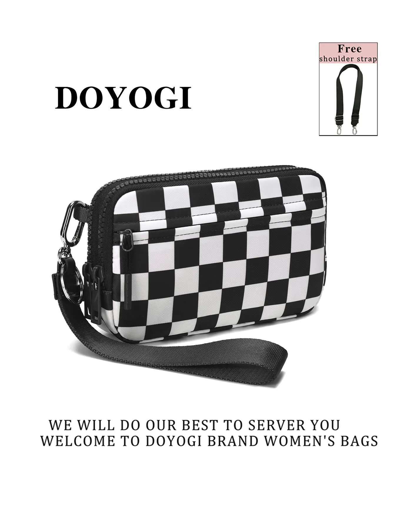 Checked Pattern Zipper Shoulder Bag, Fashionable Mini Crossbody Bag, Casual Versatile Clutch for Women, Checkered Pattern Bag, Cross Body Bags