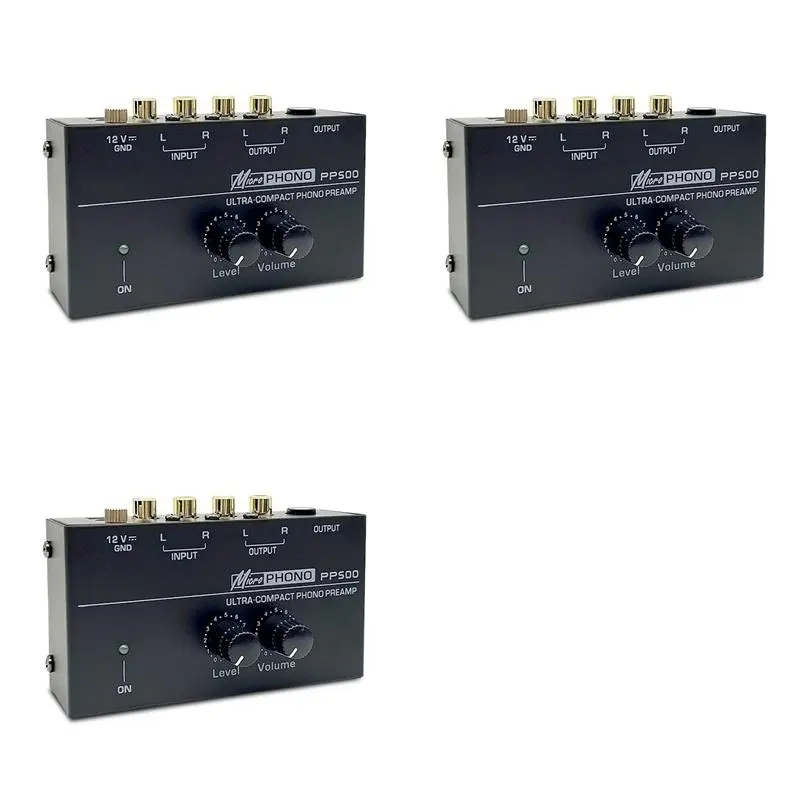 3X PP500 Record Player Preamplifier Vinyl Turntable Amplifier Preamplifier Turntable Volume Control Amplifier US PLUG