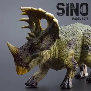 Jurassic Dinosaur Model Realistic Animal Figurine, China Horned Dragon Triceratops Pentaceratops Collection, Boy Birthday Handmade Toy