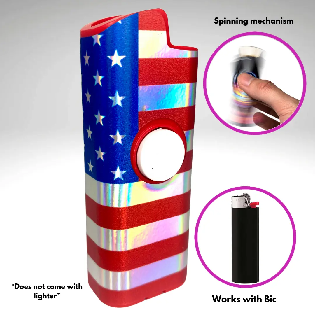 American Flag ~ Fidget Spinner Case for Bic Lighters