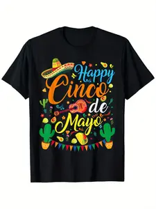 Happy Cinco de Mayo Fiesta Mexican Party 5 De Mayo Men Women T-Shirt for Men Women Couple Trendy Cotton Tops Short Sleeve, Street Style Short Sleeve Tee, Comfort Tee, Casual Summer Tee
