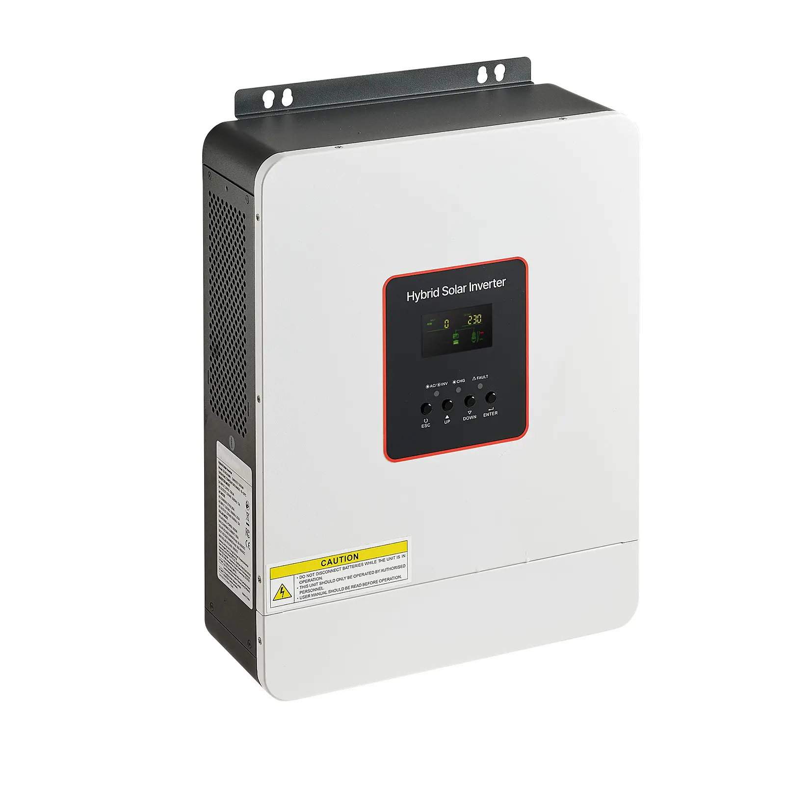 3000W Hybrid Solar Inverter, 24V DC to 230V AC, Pure Sine Wave Power Inverter, Built-in 80A MPPT Solar Controller, Compatible with Lead Acid Lithium Battery, for Home, Camper, Off-Grid