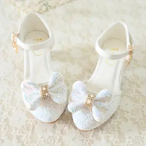 Children's high-heeled shoes, princess shoes, little girls' crystal shoes, fashionable girls' shoes, student white shoes, performance shoes, everyday sequin and rhinestone shoes